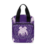 Purple Gemini Zodiac Pattern Print Bible Tote Bag