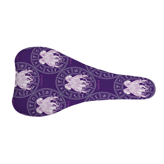 Purple Gemini Zodiac Pattern Print Bicycle Seat Cover