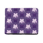 Purple Gemini Zodiac Pattern Print Bifold Wallet