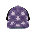 Purple Gemini Zodiac Pattern Print Black Mesh Trucker Hat