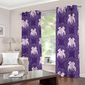 Purple Gemini Zodiac Pattern Print Dimout Grommet Curtains