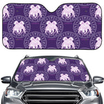 Purple Gemini Zodiac Pattern Print Car Windshield Sun Shade