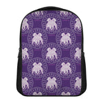 Purple Gemini Zodiac Pattern Print Casual Backpack
