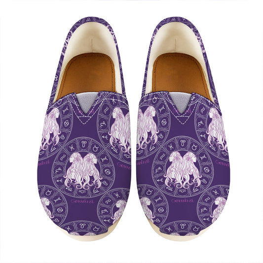 Purple Gemini Zodiac Pattern Print Casual Shoes