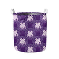 Purple Gemini Zodiac Pattern Print Collapsible Laundry Basket