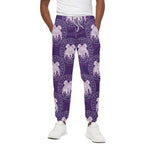 Purple Gemini Zodiac Pattern Print Cotton Pants