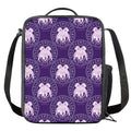 Purple Gemini Zodiac Pattern Print Crossbody Lunch Bag