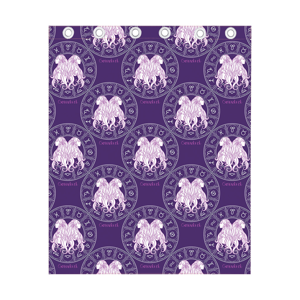 Purple Gemini Zodiac Pattern Print Curtain