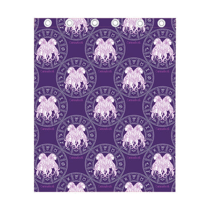 Purple Gemini Zodiac Pattern Print Curtain
