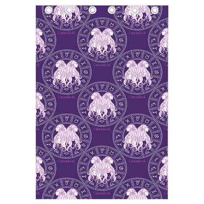 Purple Gemini Zodiac Pattern Print Curtain