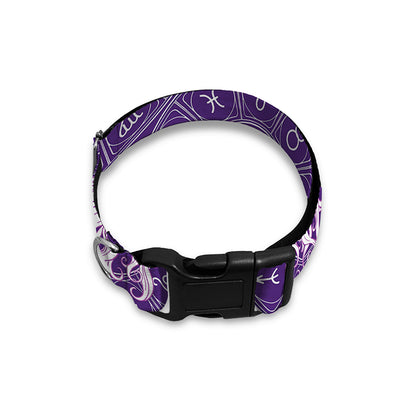 Purple Gemini Zodiac Pattern Print Dog Collar