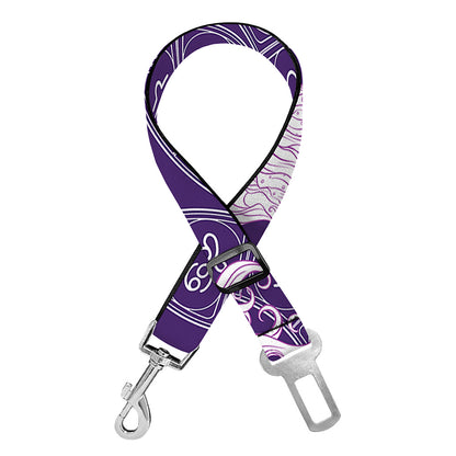 Purple Gemini Zodiac Pattern Print Dog Seat Belt