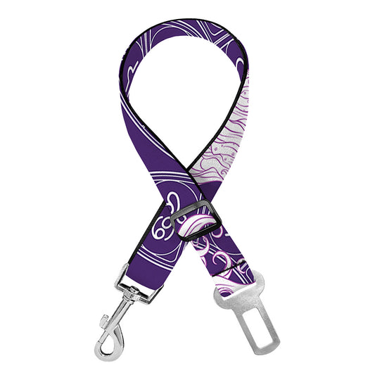 Purple Gemini Zodiac Pattern Print Dog Seat Belt