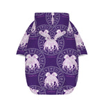 Purple Gemini Zodiac Pattern Print Dog Zip Up Hoodie