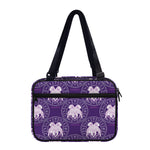 Purple Gemini Zodiac Pattern Print Double Strap Bible Bag