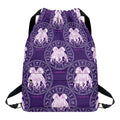 Purple Gemini Zodiac Pattern Print Drawstring Backpack