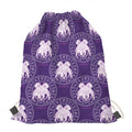 Purple Gemini Zodiac Pattern Print Drawstring Bag