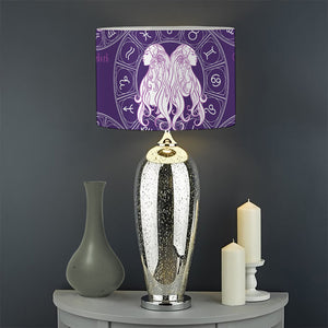 Purple Gemini Zodiac Pattern Print Drum Lamp Shade