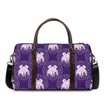 Purple Gemini Zodiac Pattern Print Duffle Bag