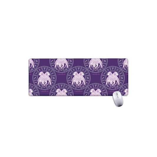 Purple Gemini Zodiac Pattern Print Extended Mouse Pad