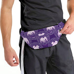 Purple Gemini Zodiac Pattern Print Fanny Pack