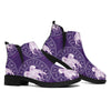 Purple Gemini Zodiac Pattern Print Flat Ankle Boots