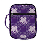 Purple Gemini Zodiac Pattern Print Front Pocket Bible Bag