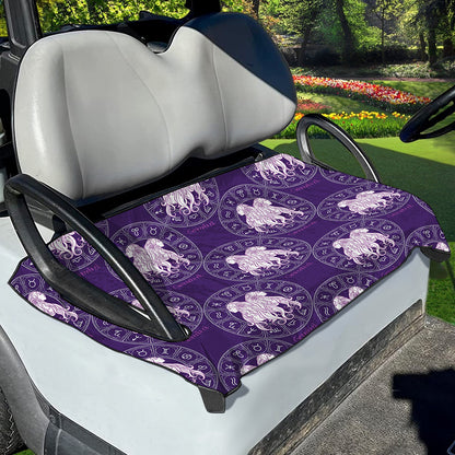 Purple Gemini Zodiac Pattern Print Golf Cart Seat Cover
