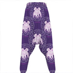 Purple Gemini Zodiac Pattern Print Hammer Pants