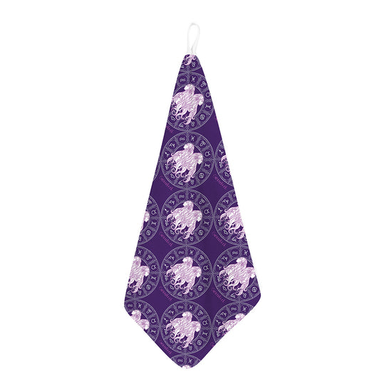 Purple Gemini Zodiac Pattern Print Hand Towel