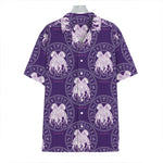 Purple Gemini Zodiac Pattern Print Hawaiian Shirt