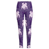 Purple Gemini Zodiac Pattern Print High-Waisted Pocket Leggings