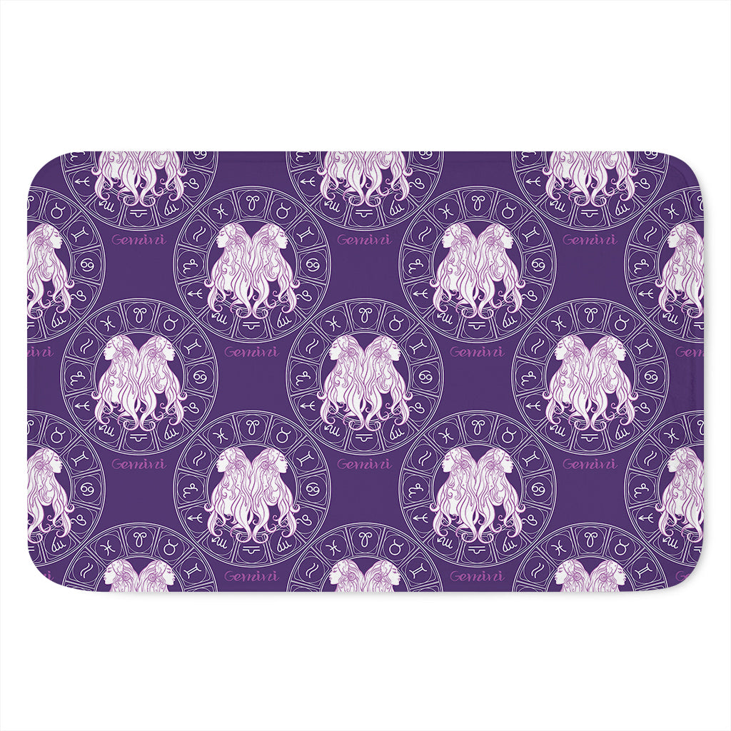 Purple Gemini Zodiac Pattern Print Indoor Door Mat
