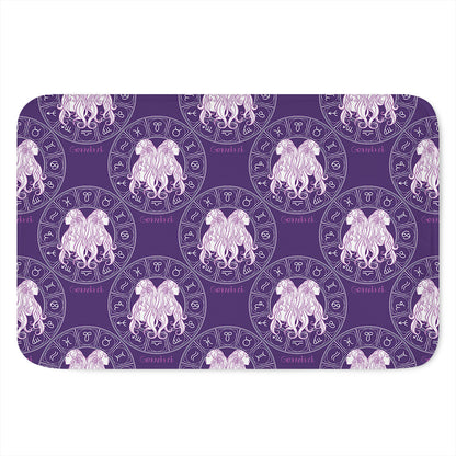 Purple Gemini Zodiac Pattern Print Indoor Door Mat
