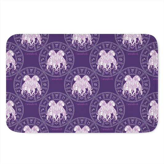 Purple Gemini Zodiac Pattern Print Indoor Door Mat