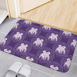 Purple Gemini Zodiac Pattern Print Indoor Door Mat