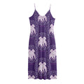 Purple Gemini Zodiac Pattern Print Jersey Midi Cami Dress