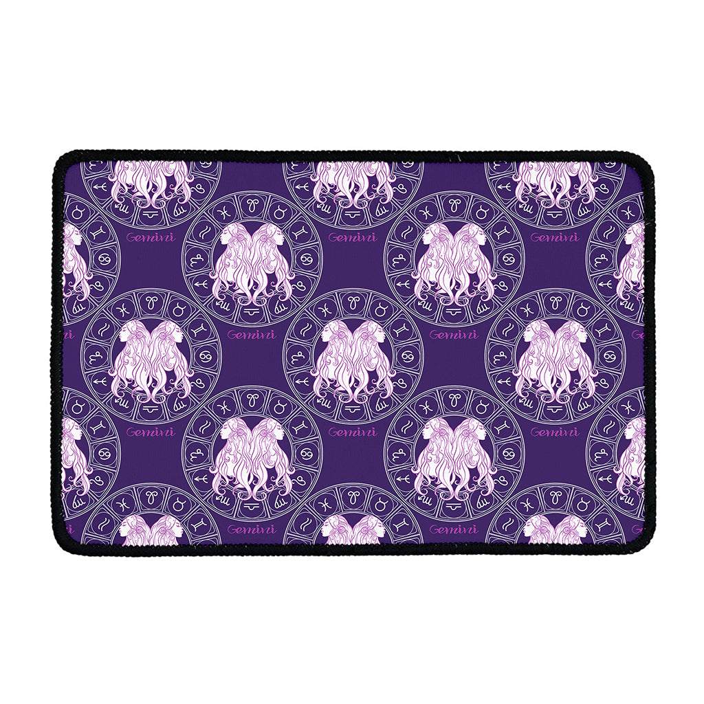 Purple Gemini Zodiac Pattern Print Kitchen Mat