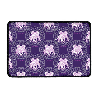 Purple Gemini Zodiac Pattern Print Kitchen Mat