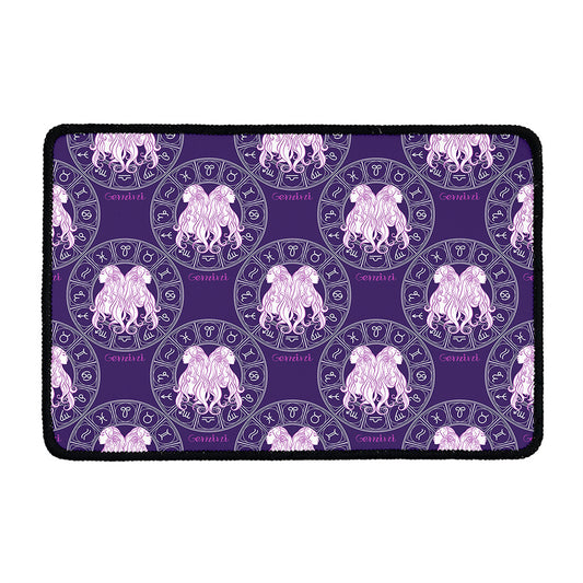 Purple Gemini Zodiac Pattern Print Kitchen Mat