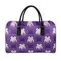 Purple Gemini Zodiac Pattern Print Leather Duffel Bag