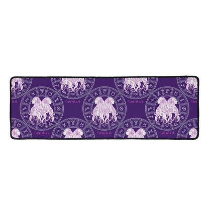 Purple Gemini Zodiac Pattern Print Long Kitchen Mat