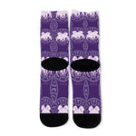 Purple Gemini Zodiac Pattern Print Long Socks