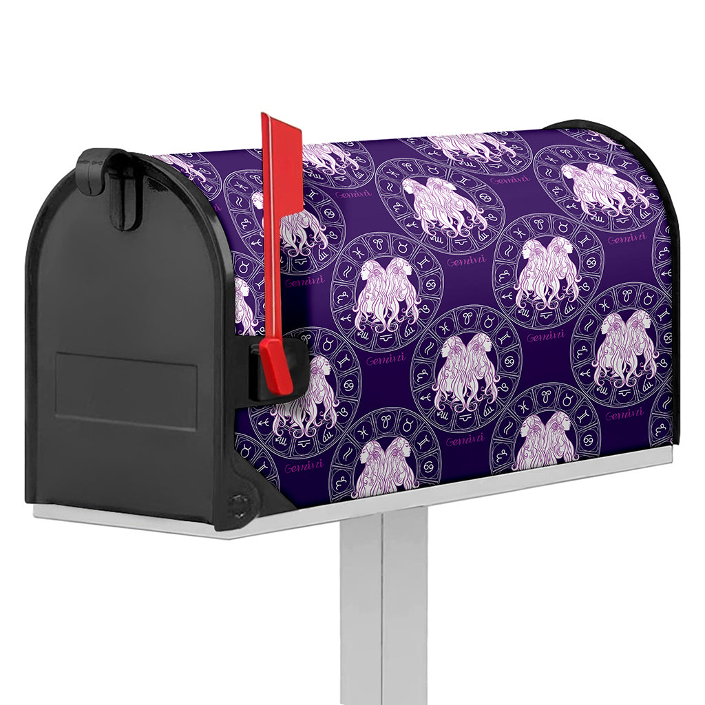 Purple Gemini Zodiac Pattern Print Mailbox Cover