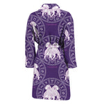 Purple Gemini Zodiac Pattern Print Men's Bathrobe