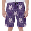 Purple Gemini Zodiac Pattern Print Men's Beach Shorts