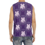 Purple Gemini Zodiac Pattern Print Men's Fitness Tank Top