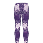 Purple Gemini Zodiac Pattern Print Men's leggings