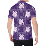 Purple Gemini Zodiac Pattern Print Men's Shirt