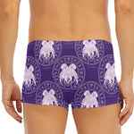 Purple Gemini Zodiac Pattern Print Men's Short Boxer Briefs